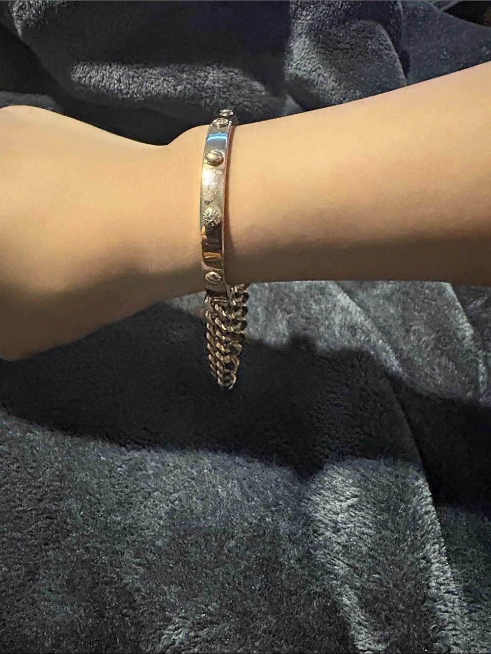 Henri Bendel Gold-Tone Chain Bangle Bracelet - Gem